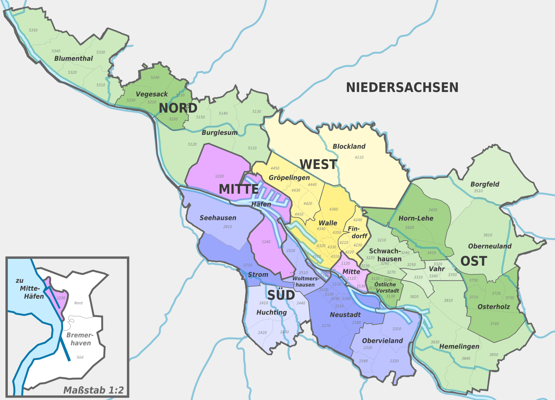 Karte Bremen © Wikipedia Bild Karte Bremen