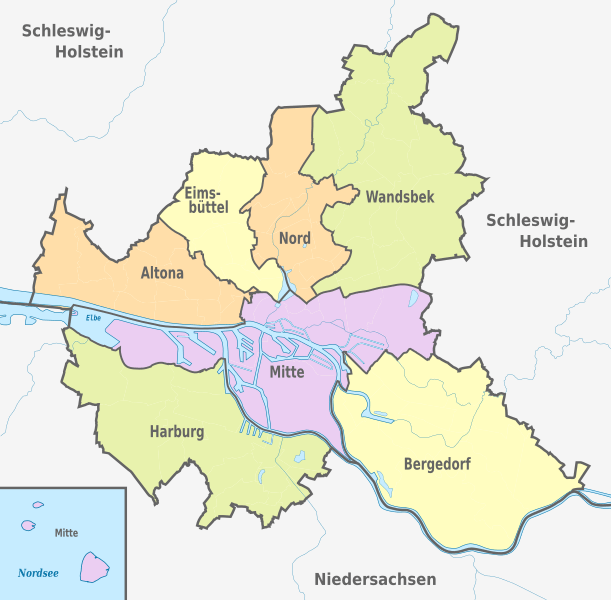Karte Hamburg © Wikipedia Bild Karte Hamburg