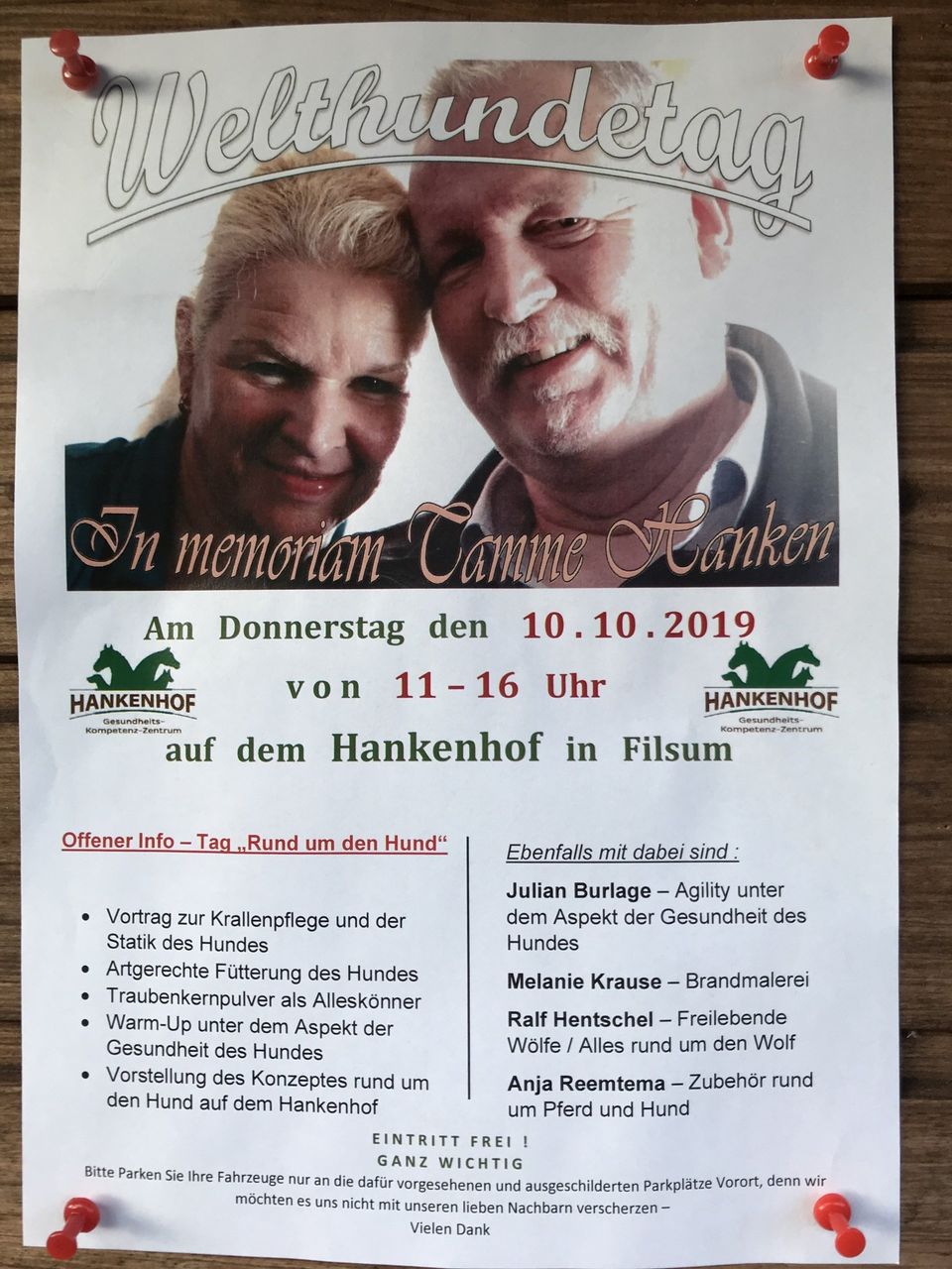 Plakat Welthundetag auf dem Hankenhof Plakat Welthundetag auf dem Hankenhof