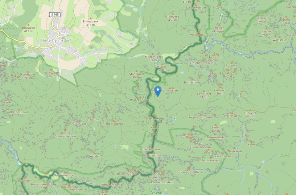 Karte Hinterhermsdorf © Leaflet | Map data © OpenStreetMap contributors