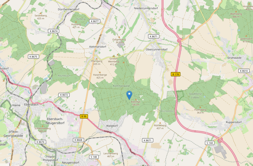 Karte Kottmar © Leaflet | Map data © OpenStreetMap contributors Karte Kottmar © Leaflet | Map data © OpenStreetMap contributors