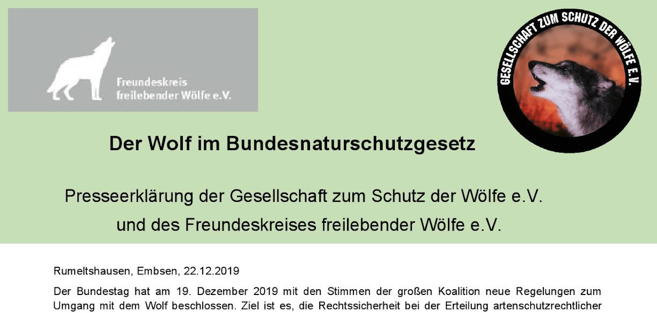 Bild Presseerklärung BNatSchG Bild Presseerklärung BNatSchG