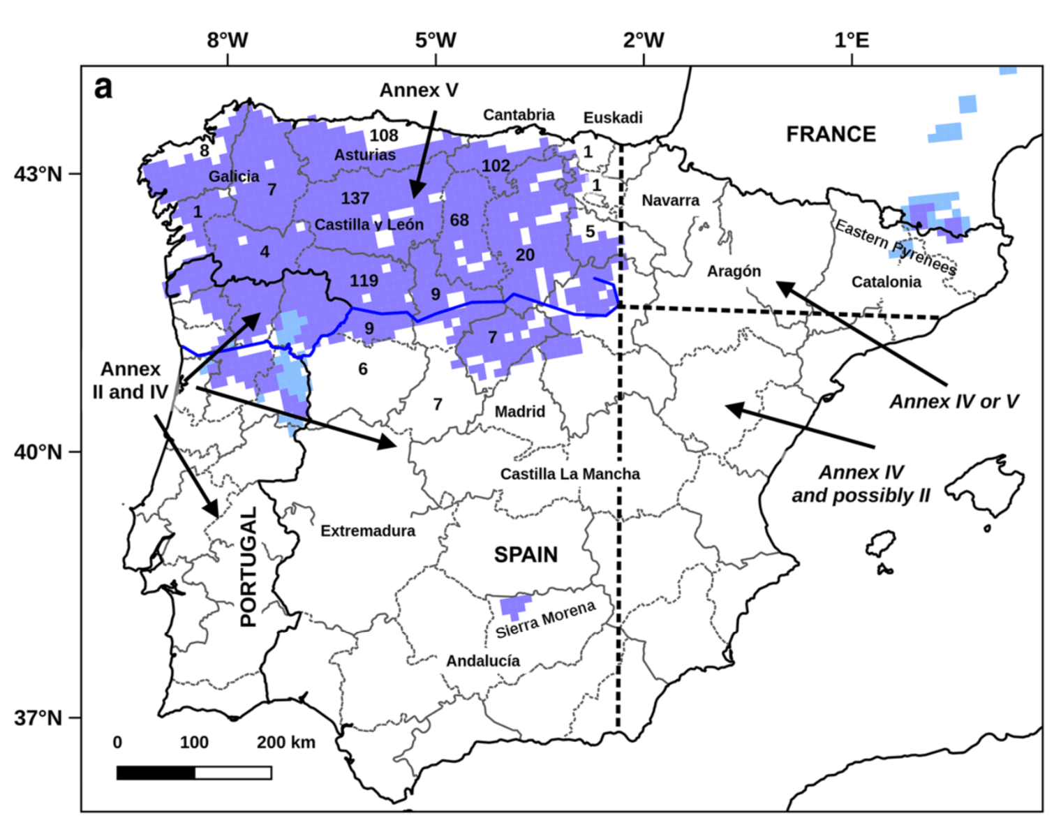 Bild Sectors of wolf protection/management in the Iberian Peninsula Bild Sectors of wolf protection/management in the Iberian Peninsula