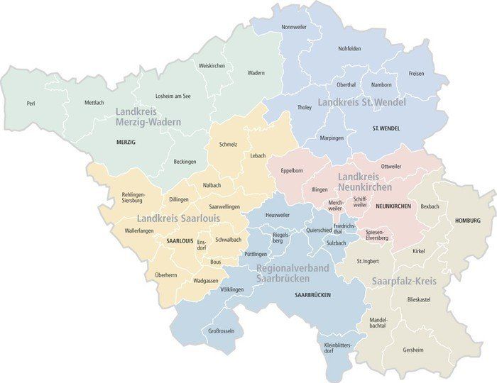 Karte Saarland © Saarland.de Bild Karte Saarland