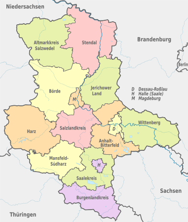 Karte Sachsen-Anhalt © Wikipedia Bild Karte Sachsen-Anhalt