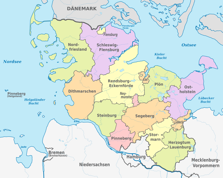 Karte Schleswig-Holstein © Wikipedia Bild Karte Schleswig-Holstein