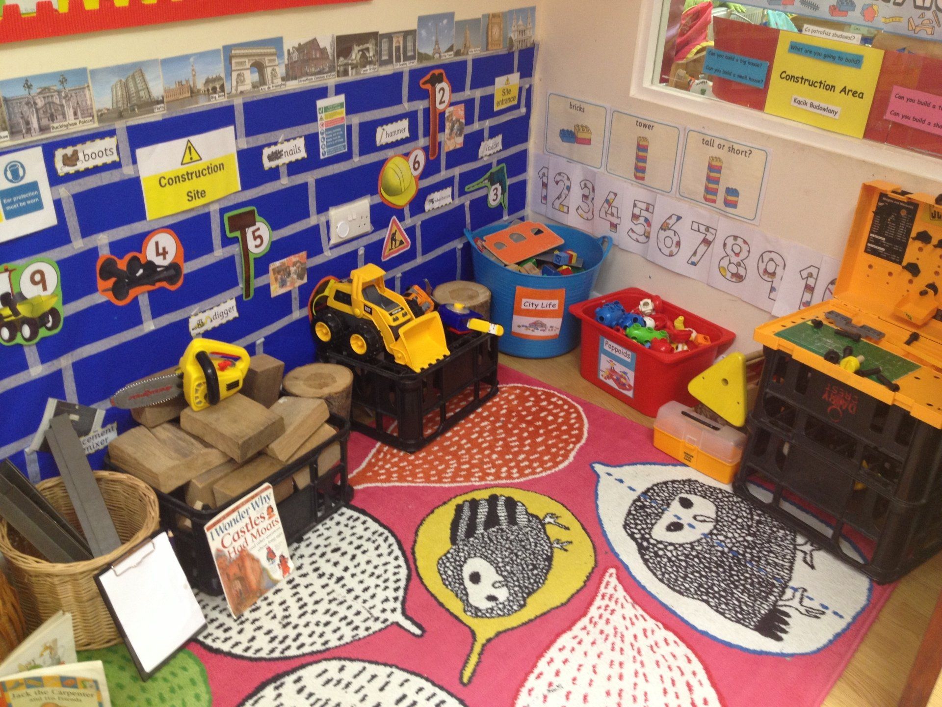 Decorated classroom and play area for children