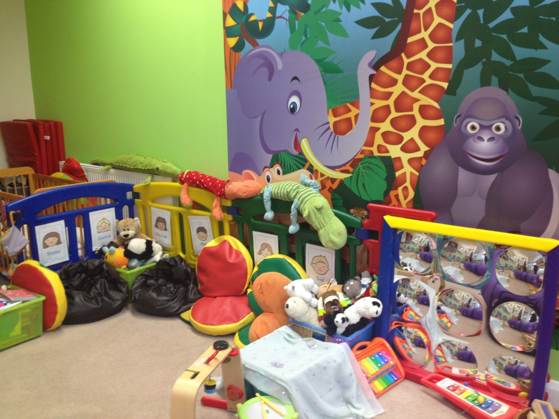 Decorated classroom and play area for children