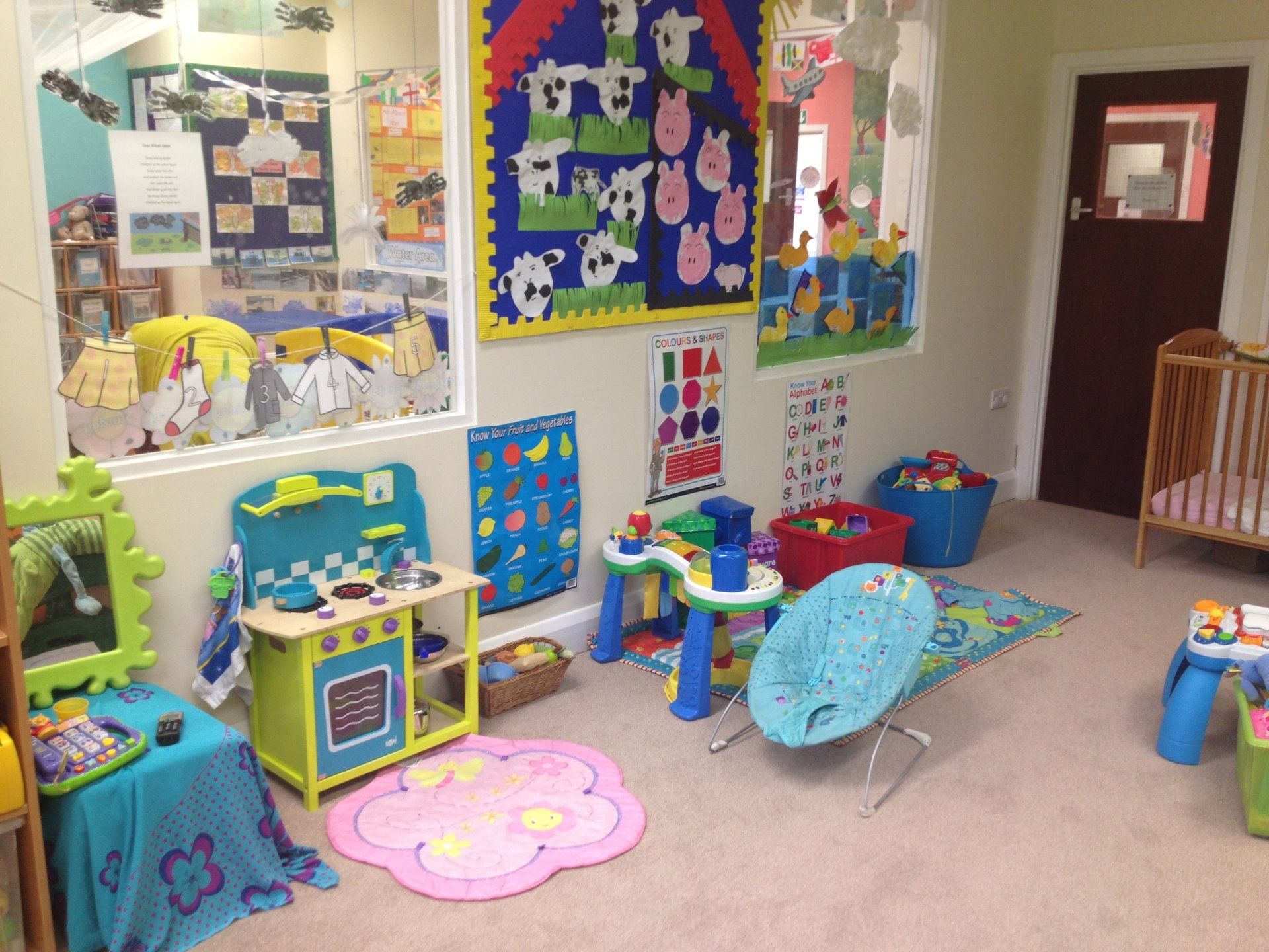Decorated classroom and play area for children