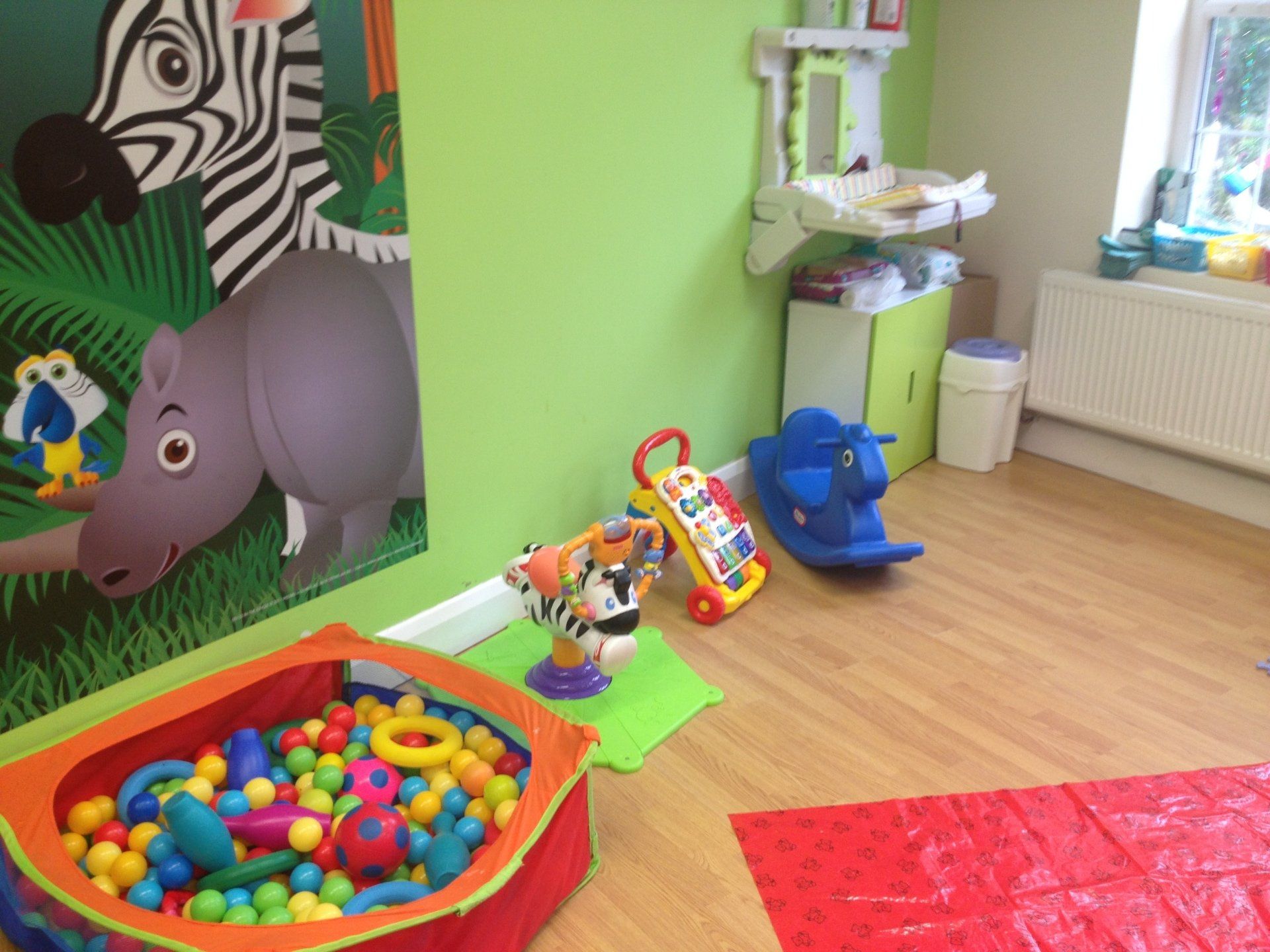 Decorated classroom and play area for children