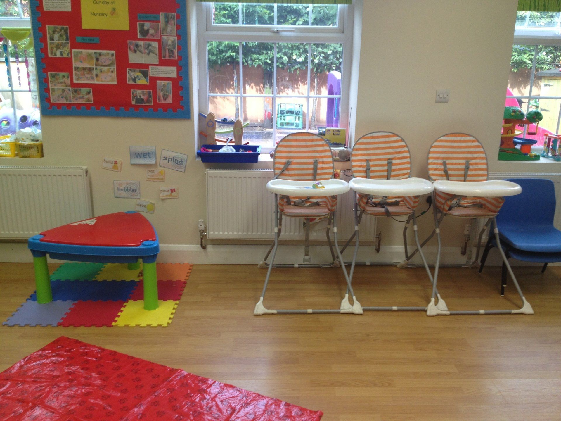 Decorated classroom and play area for children