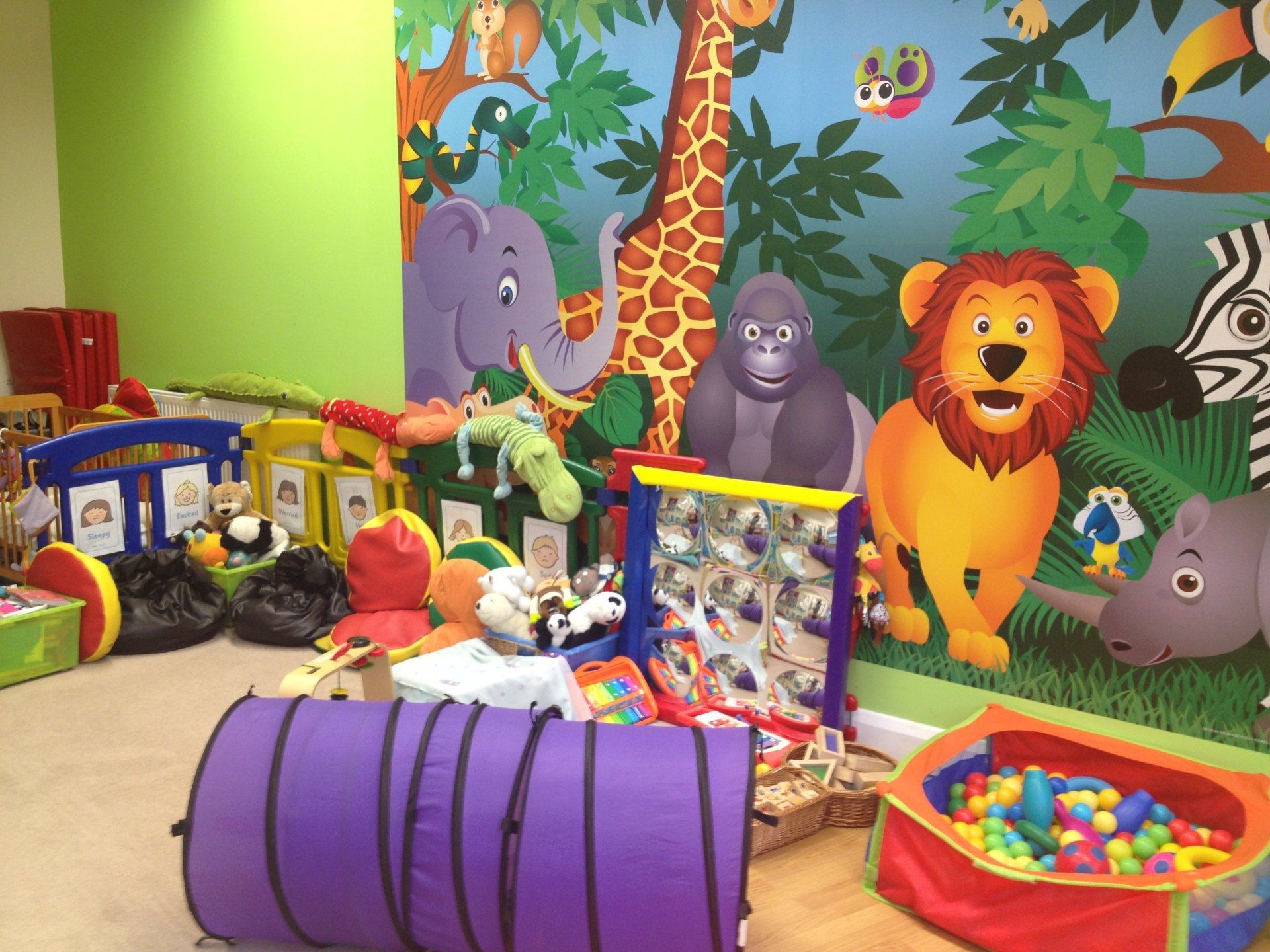 Decorated classroom and play area for children