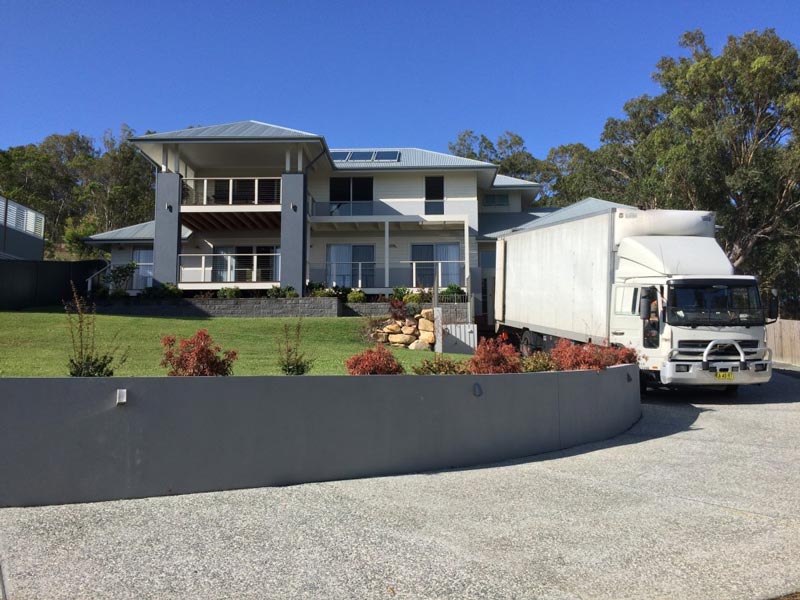 truck in front of nice house