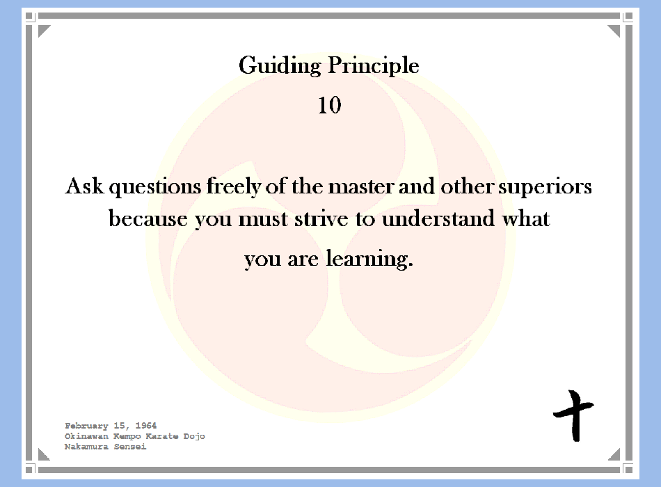 Questioning and Testing