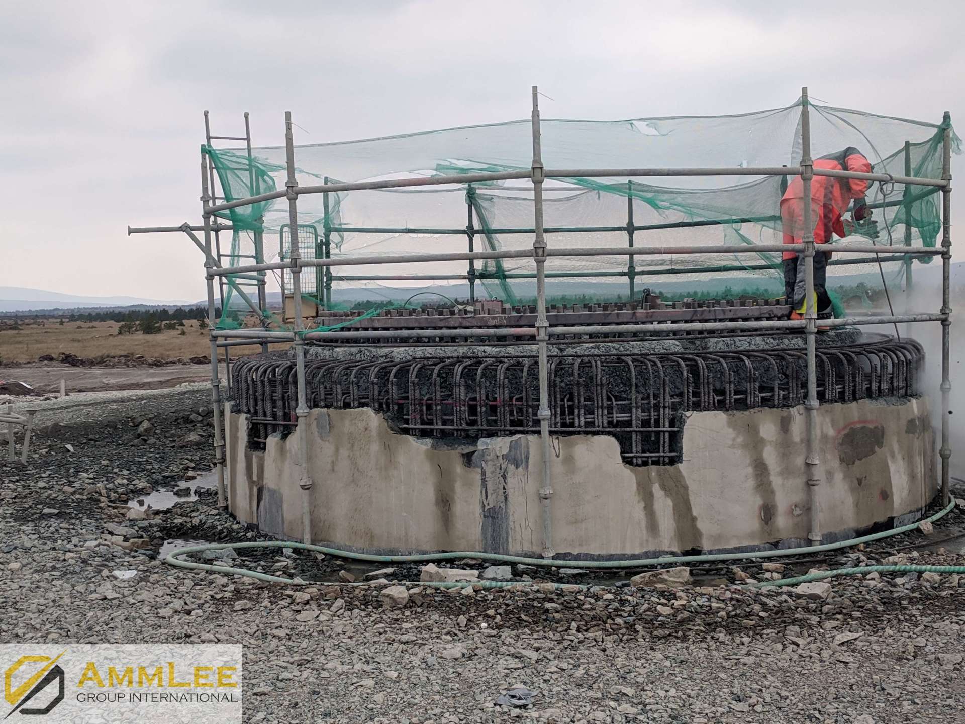 Roadbridge windfarm hydrodemolition project