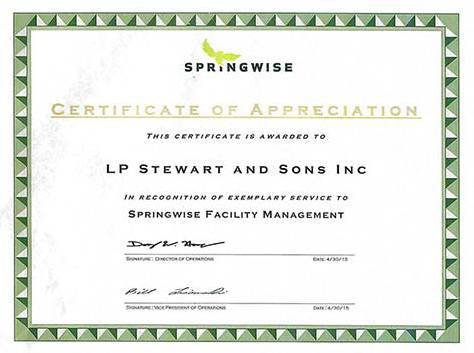 Certificate of appreciation