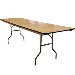 8 Foot Wood Top Banquet Table Rentals