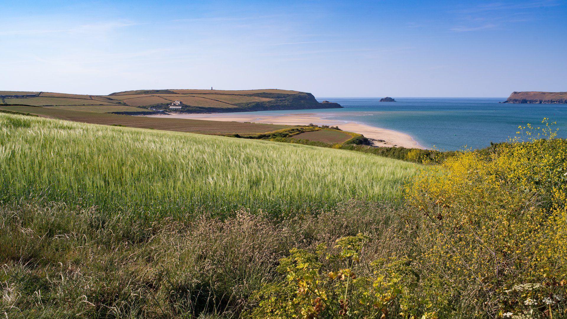Tregirls Beach and the Camel Estuary