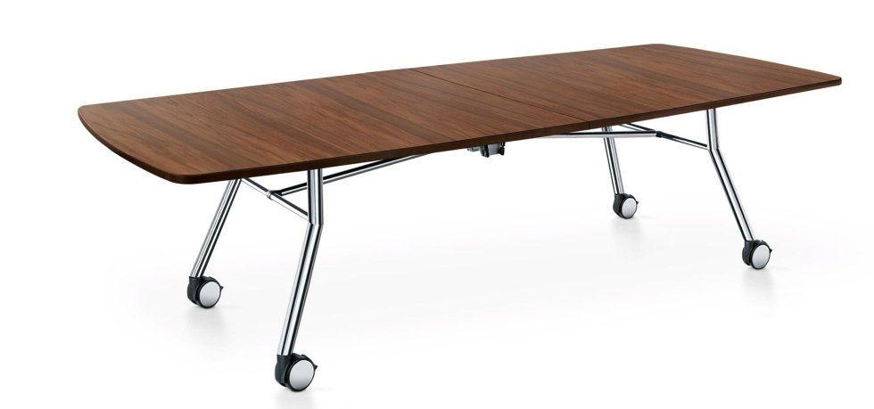 scrivania in legno con ruote
