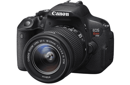 A black canon camera with a lens on it
