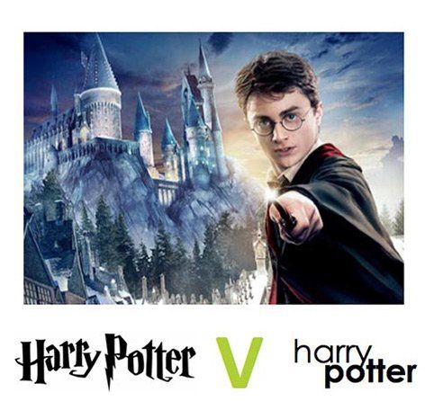 A harry potter poster with a castle in the background