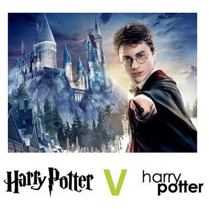 A poster of harry potter with a castle in the background