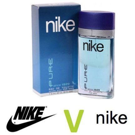 A bottle of nike pure next to a box