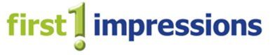 A blue and green logo for first impressions