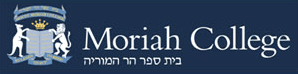 A logo for moriah college with a coat of arms