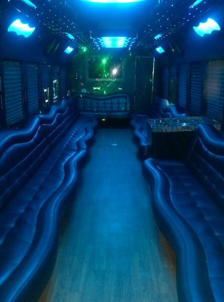 45 passenger party bus with a bathroom on board