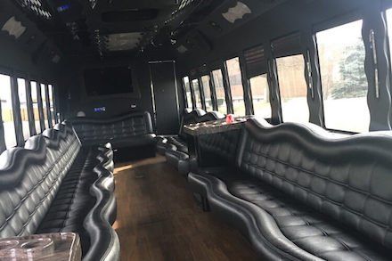 bathroom in party bus rental