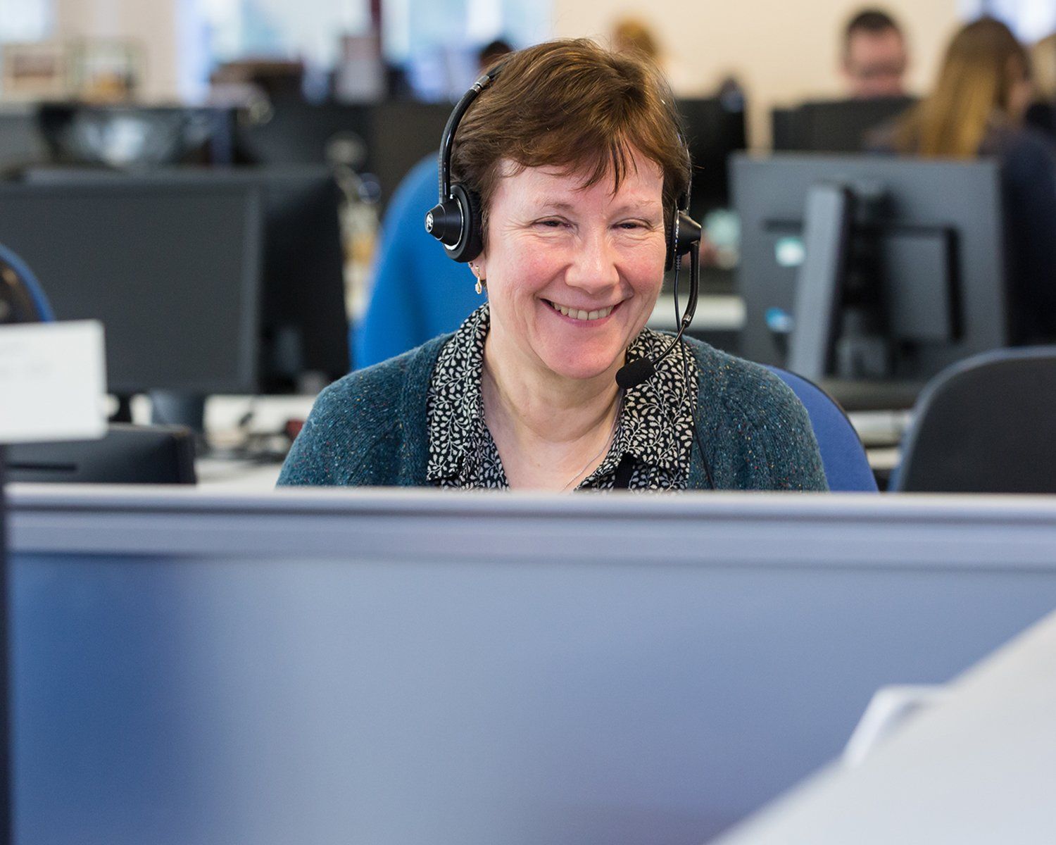 Professional photographer Reading female telephonist