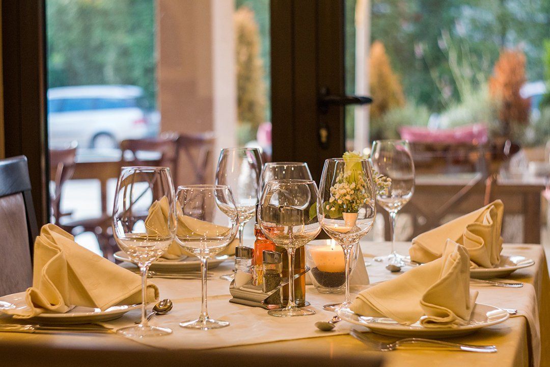 Dinner table at a restaurant