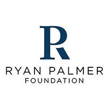 Ryan Palmer Foundation logo with blue “RP” monogram and black text on white background