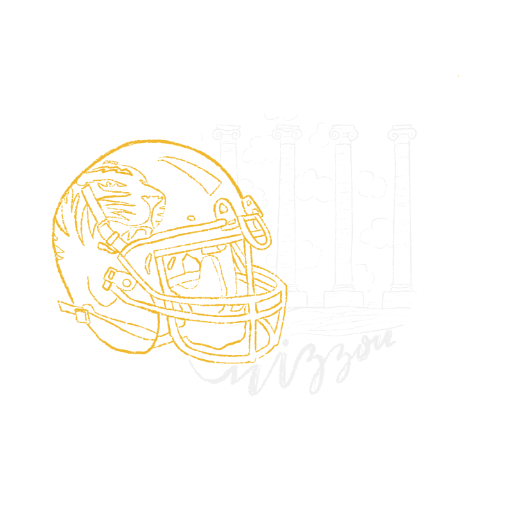 A drawing of a football helmet on a white background.