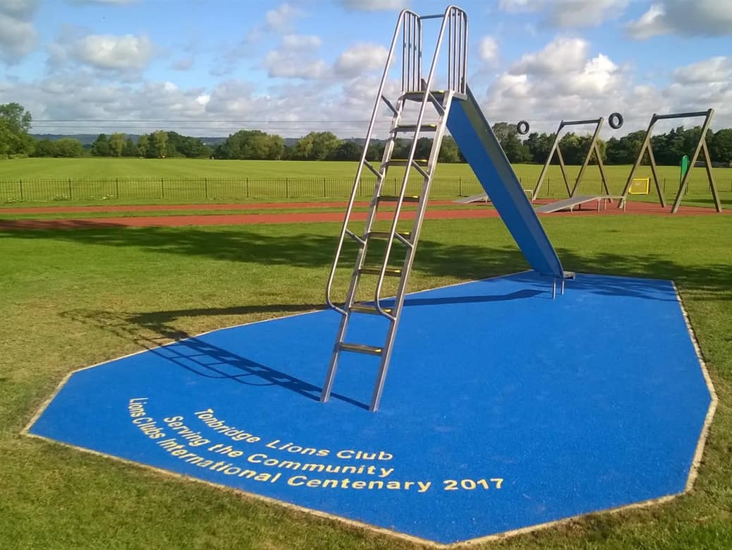Blue Safety Surfacing with Text