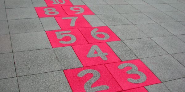 Buff Tiles Red Hopscotch