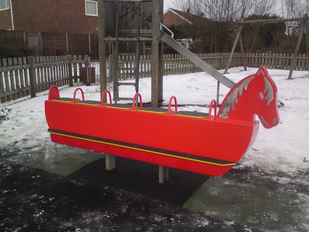 Red Rocking Horse in Park