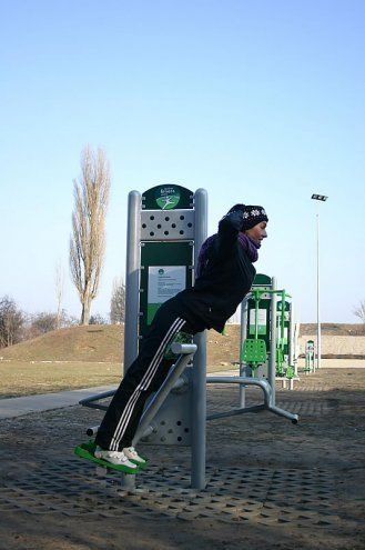 Outdoor Gym Equipment Sit Up Bench and Back Extender