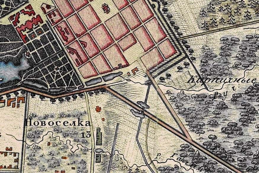 Фрагмент плана Царского Села 1817 г. - открыть в новом окне