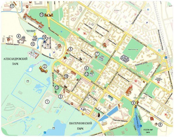 Карта города Пушкина