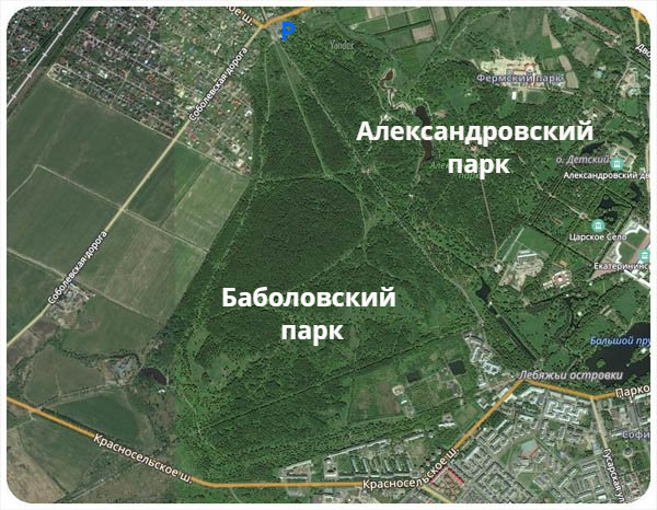 Карта Баболовского парка
