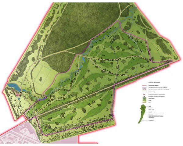 Plan for converting Babolovsky Park into a golf club
