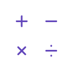 Um conjunto de símbolos matemáticos em um fundo branco.