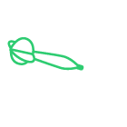 Um desenho de um lápis verde sobre um fundo branco.