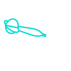 Um desenho de um lápis com uma bola sobre um fundo branco.