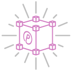 Um ícone roxo de um cubo com uma letra p dentro dele.