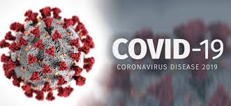 A picture of a coronavirus molecule with the words.