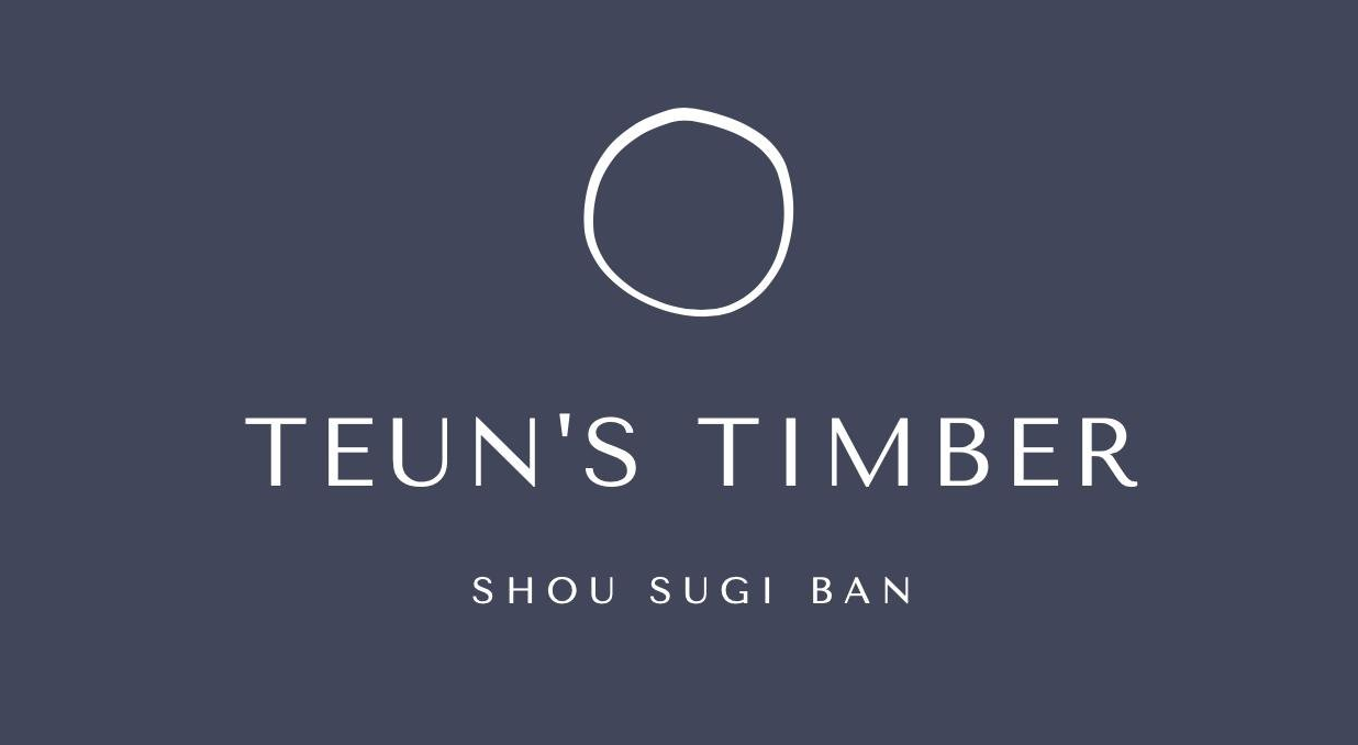 Een logo voor teun's timber met een cirkel in het midden