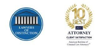 Two logos for lawyers of distinction and 10 best attorney client satisfaction
